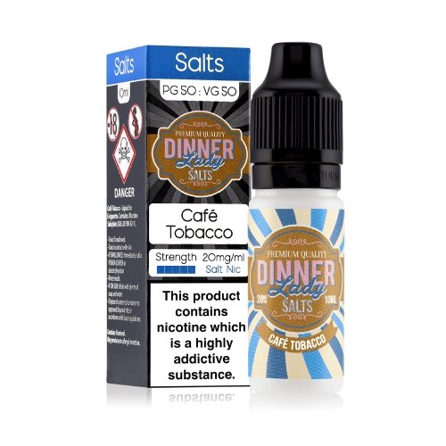 Dinner Lady 10ml Nic Salts E Liquid Pack of 10, Cafe Tobacco Flavor
