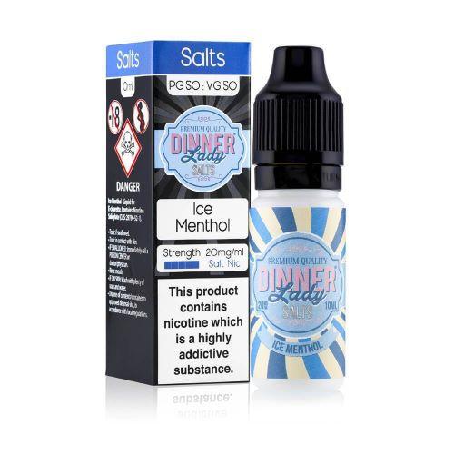 Dinner Lady 10ml Nic Salts E Liquid Pack of 10, Ice Menthol Flavor