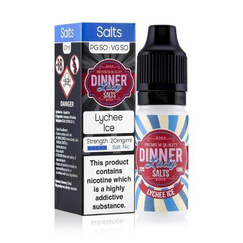 Dinner Lady 10ml Nic Salts E Liquid Pack of 10, Lychee Ice Flavor