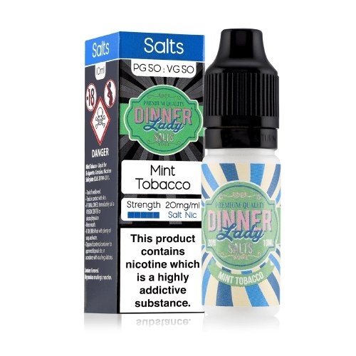 Dinner Lady 10ml Nic Salts E Liquid Pack of 10,Mint Tobacco Flavor