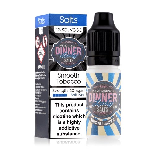 Dinner Lady 10ml Nic Salts E Liquid Pack of 10, Smooth Tobacco Flavor