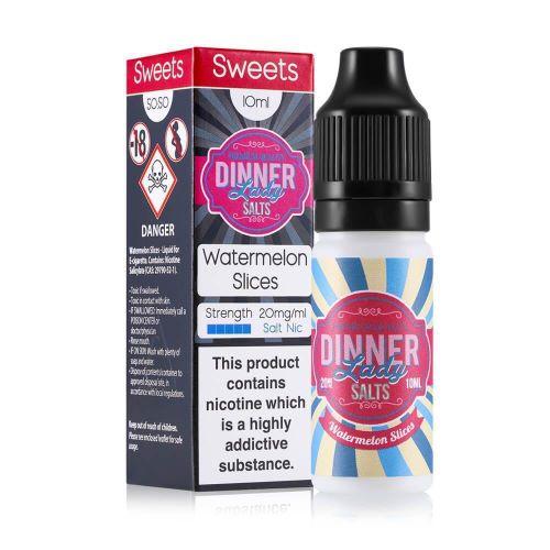 Dinner Lady 10ml Nic Salts E Liquid Pack of 10, Watermelon Slices Flavor