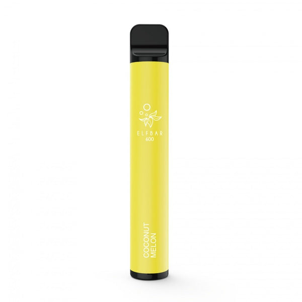 Elf Bar 600 Puff Prefilled Vape Pod Device Box of 10, Coconut Melon Flavor