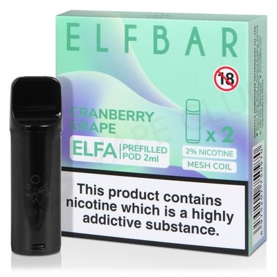 Elf Bar Elfa PreFilled Pod 2ml Nic Salt Prefilled Pod, Cranberry Grape Flavor