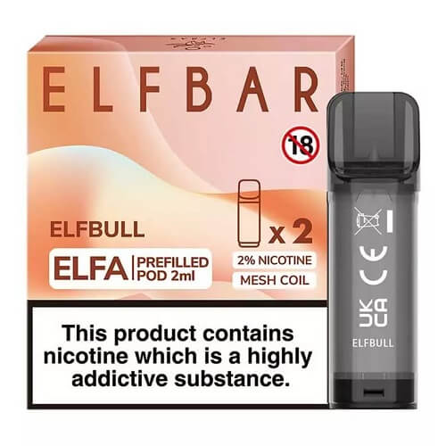 Elf Bar Elfa PreFilled Pod 2ml Nic Salt Prefilled Pod, Elf Bull Flavor
