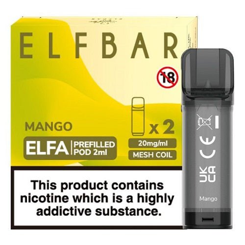 Elf Bar Elfa PreFilled Pod 2ml Nic Salt Prefilled Pod, Mango Flavor