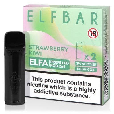 Elf Bar Elfa PreFilled Pod 2ml Nic Salt Prefilled Pod, Strawberry Kiwi Flavor
