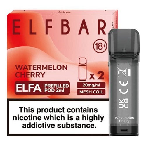 Elf Bar Elfa PreFilled Pod 2ml Nic Salt Prefilled Pod, Watermelon Cherry Flavor