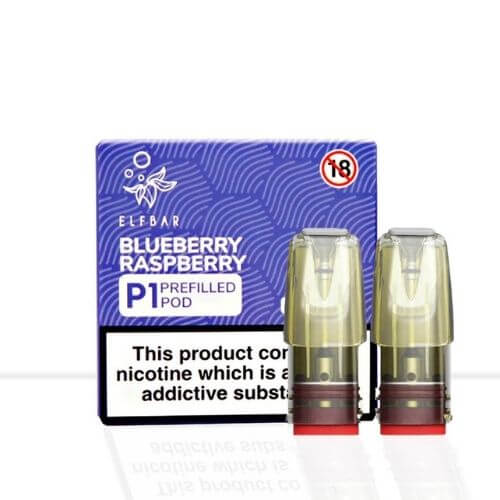 Elf Bar Mate P1 Pods Box of 10, Blueberry Raspberry Flavor