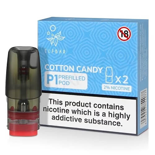Elf Bar Mate P1 Pods Box of 10, Cotton Candy Flavor