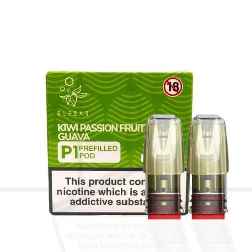 Elf Bar Mate P1 Pods Box of 10, Kiwi Passion Fruit Guava Flavor