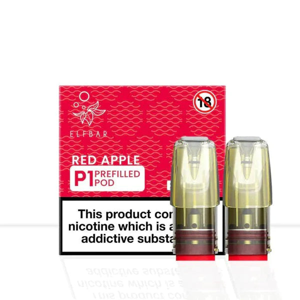 Elf Bar Mate P1 Pods Box of 10, Red Apple Flavor
