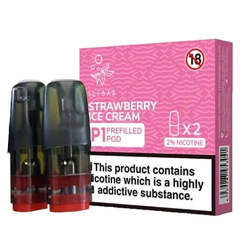 Elf Bar Mate P1 Pods Box of 10, Strawberry Ice Cream Flavor
