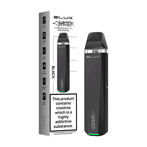 Elux Cyberover P1 Vape Pod Kit Free Delivery, Black Flavor