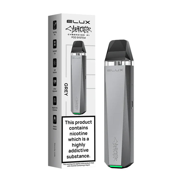 Elux Cyberover P1 Vape Pod Kit Free Delivery, Grey Flavor