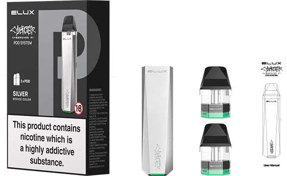 Elux Cyberover P1 Vape Pod Kit - Free Delivery, Silver Flavor