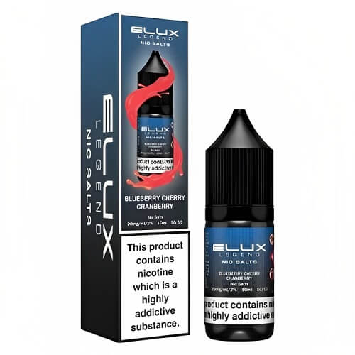 Elux Legend 10ml Nic SaltPack of 10, Blueberry Cherry Cranberry Flavor