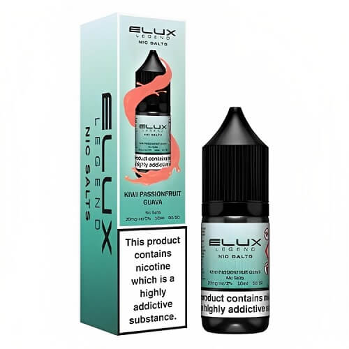 Elux Legend 10ml Nic SaltPack of 10, Kiwi Passion Fruit Guava Flavor