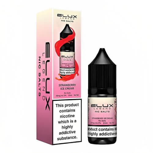 Elux Legend 10ml Nic SaltPack of 10, Strawberry Ice Cream Flavor