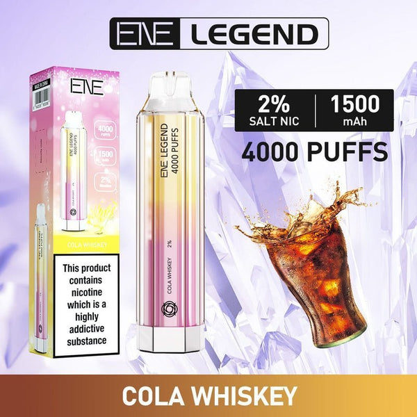 ENE Crystal Legend 4000 Puffs Prefilled Vape Pod Device, Cola Whiskey Favor