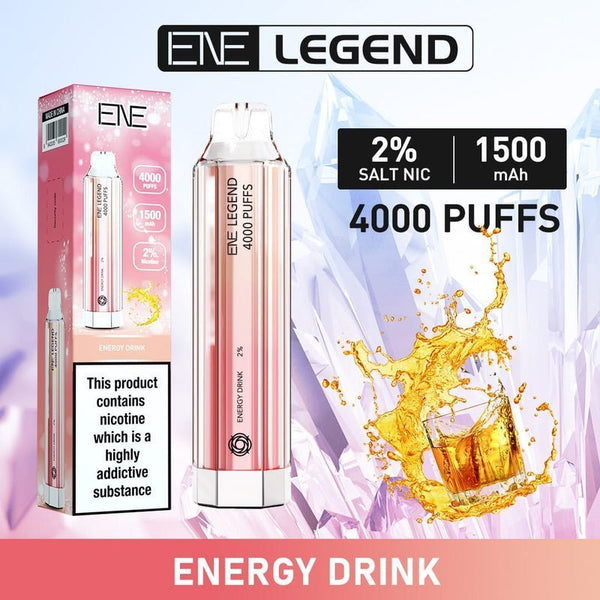 ENE Crystal Legend 4000 Puffs Prefilled Vape Pod Device, Energy Drink Favor