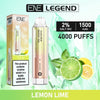 ENE Crystal Legend 4000 Puffs Prefilled Vape Pod Device, Lemon Lime Favor