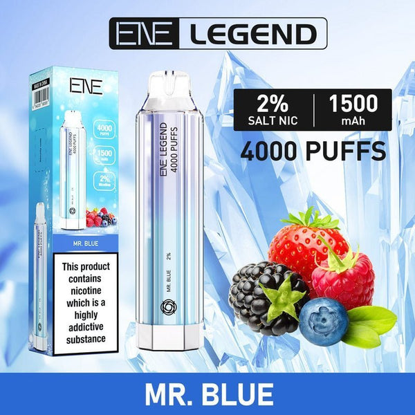 ENE Crystal Legend 4000 Puffs Prefilled Vape Pod Device, Mr Blue Favor