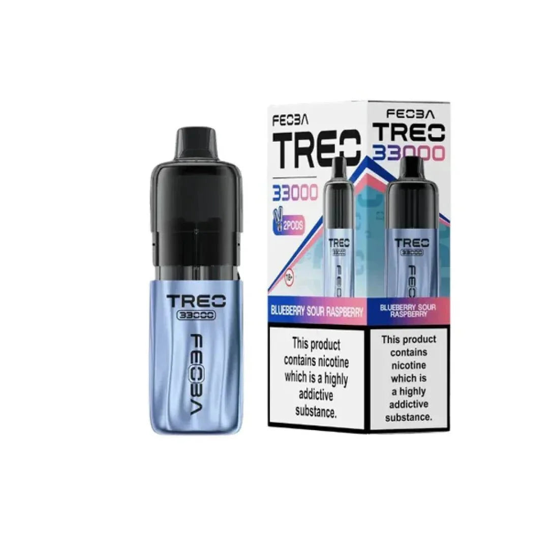 Feoba Treo 33k Puffs Pre-filled Pod Vape Kit, Blueberry Sour Raspberry Flavor