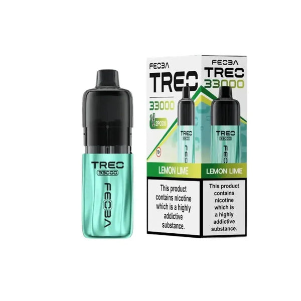 Feoba Treo 33k Puffs Pre-filled Pod Vape Kit, Lemon Lime Flavor