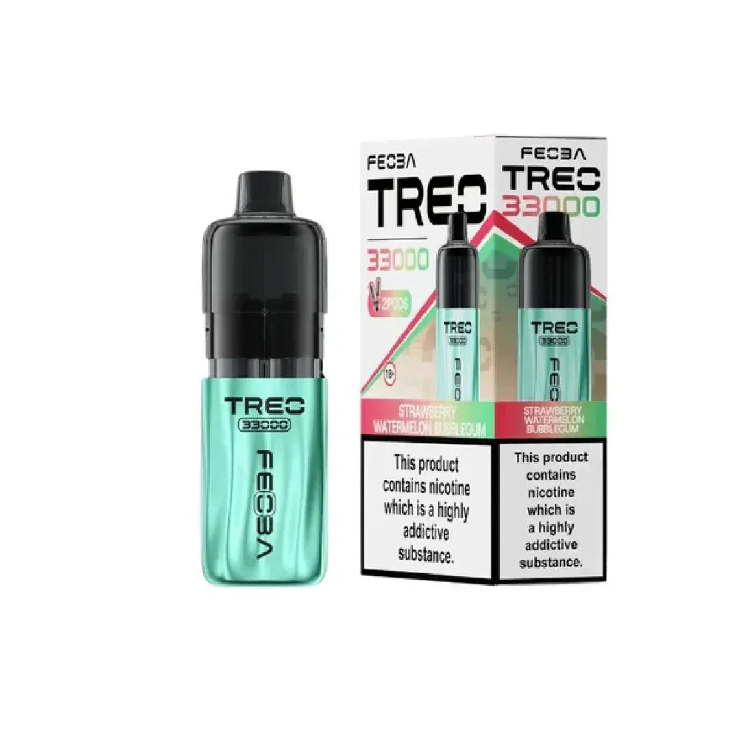 Feoba Treo 33k Puffs Pre-filled Pod Vape Kit, Strawberry Watermelon Bubblegum Flavor