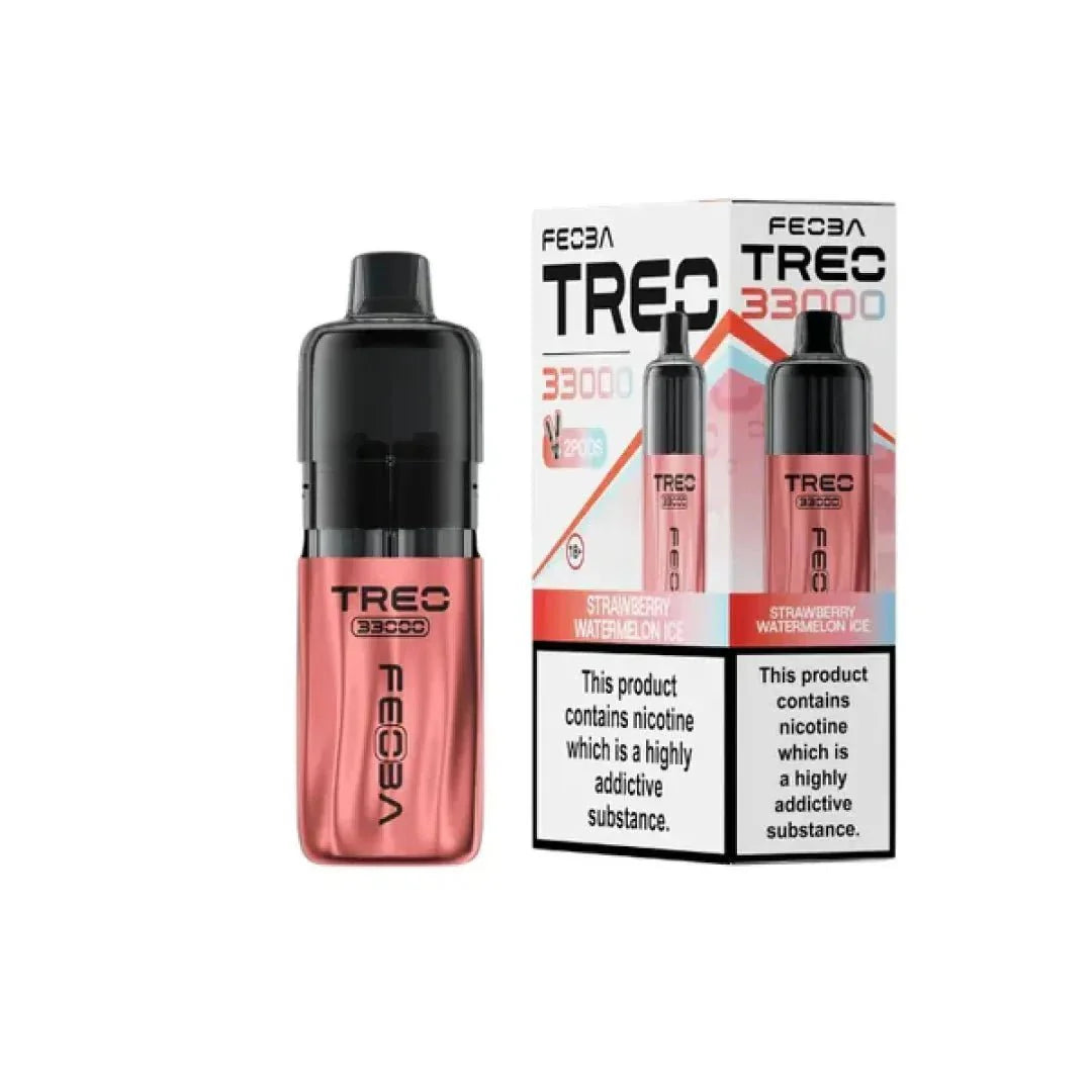 Feoba Treo 33k Puffs Pre-filled Pod Vape Kit, Strawberry Watermelon Ice Flavor