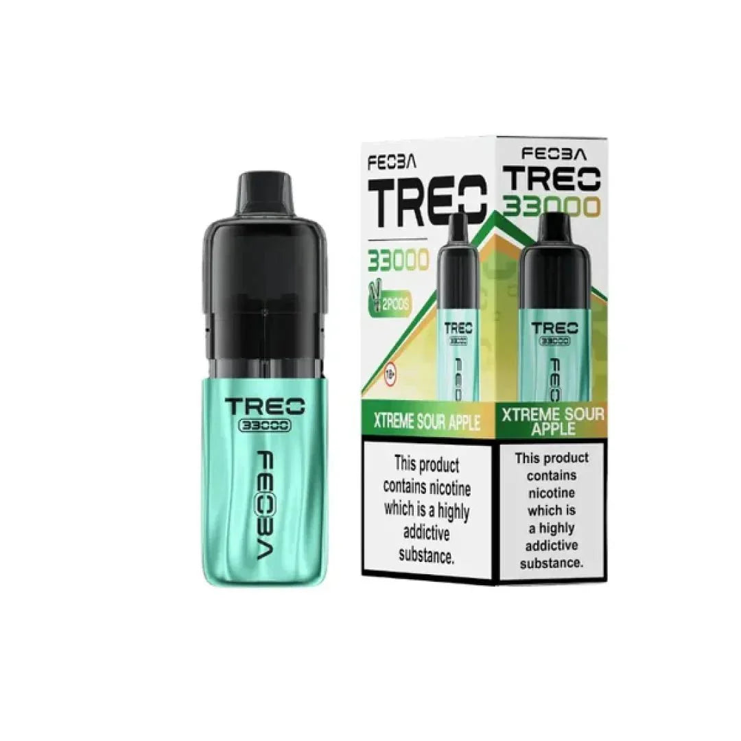 Feoba Treo 33k Puffs Pre-filled Pod Vape Kit, Xtreme Sour Apple Flavor
