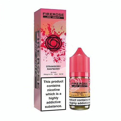Firerose 5000 Puffs 10ml Nic Salt E-Liquid, Pack of 10, Strawberry Raspberry Flavor