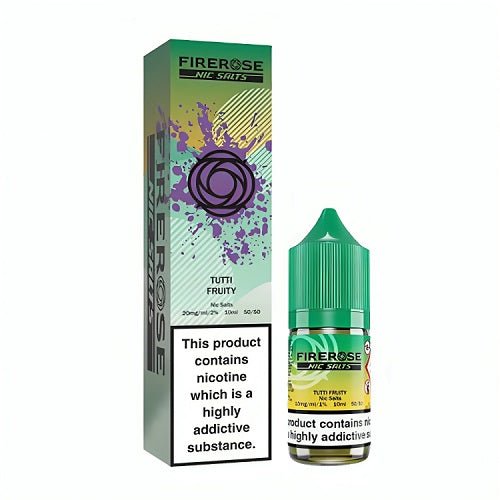 Firerose 5000 Puffs 10ml Nic Salt E-Liquid, Pack of 10, Tutti Fruity Flavor