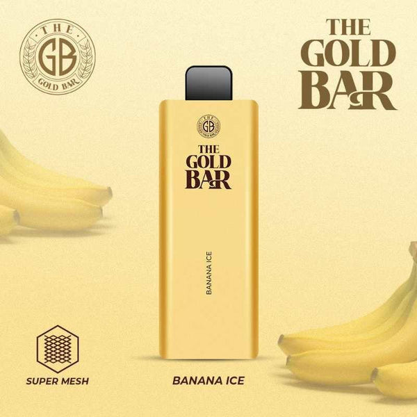 Gold Bar 4500 Puffs Prefilled Vape Puff Bar Box of 10, Banana Ice Flavor
