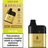 Gold Bar Apollo 20K Prefilled Vape Pod Kit, Lemon Lime