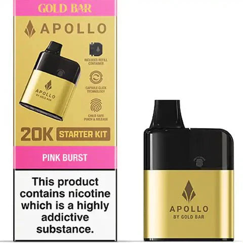 Gold Bar Apollo 20K Prefilled Vape Pod Kit, Pink Burst Flavour