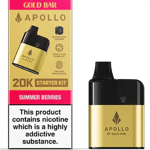 Gold Bar Apollo 20K Prefilled Vape Pod Kit, Summer Berries Flavour