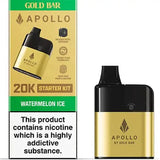 Gold Bar Apollo 20K Prefilled Vape Pod Kit, Watermelon Ice Flavour