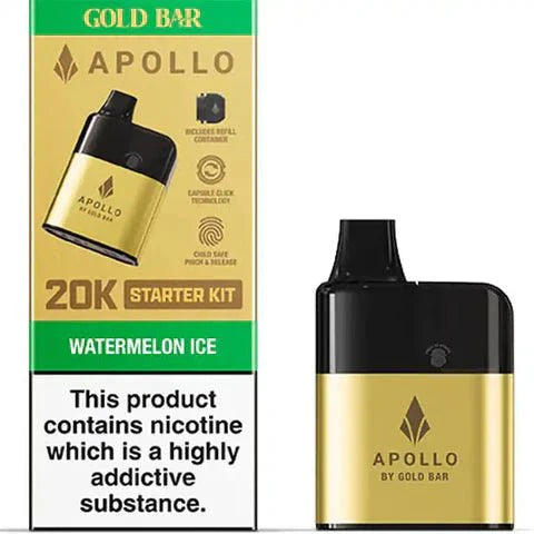 Gold Bar Apollo 20K Prefilled Vape Pod Kit, Watermelon Ice Flavour