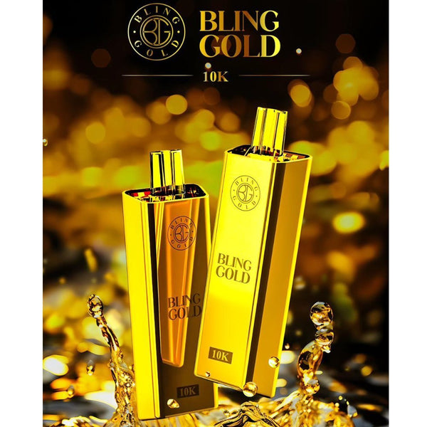Gold Bling 10000 Puffs Prefilled Vape Pod Box of 10, UK Vaper 1