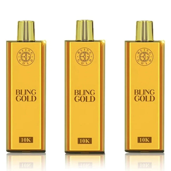 Gold Bling 10000 Puffs Prefilled Vape Pod Box of 10, UK Vaper