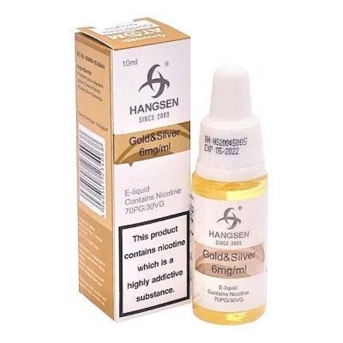 Hangsen 10ml Nic Salt E Liquid, Pack of 10, Gold & Silver Flavor