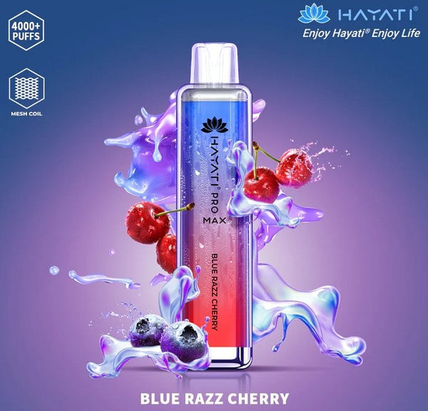 Hayati CrystalPro Max 4000 Puff Prefilled Vape Device, Blue Razz Cherry Flavor