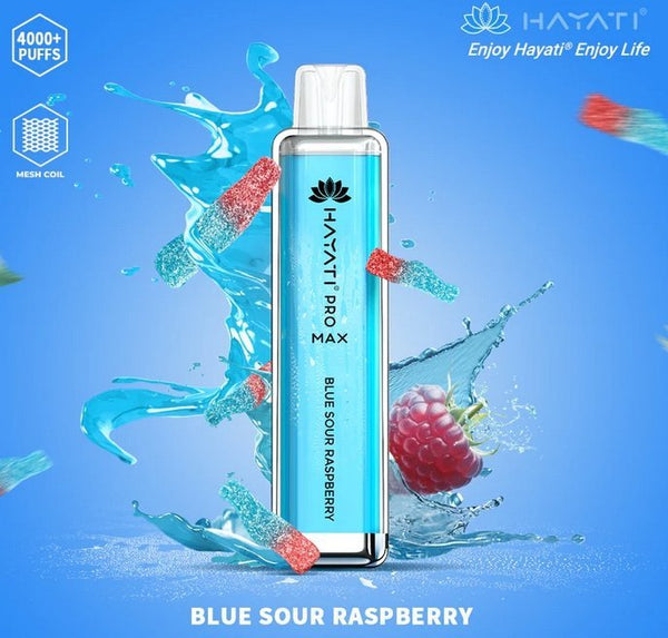 Hayati CrystalPro Max 4000 Puff Prefilled Vape Device, Blue Sour Raspberry Flavor