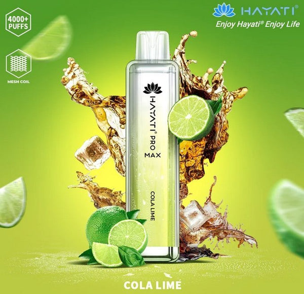 Hayati CrystalPro Max 4000 Puff Prefilled Vape Device, Cola Lime Flavor