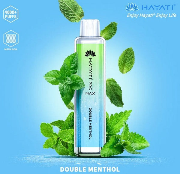 Hayati CrystalPro Max 4000 Puff Prefilled Vape Device, Double Menthol Flavor