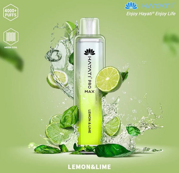 Hayati CrystalPro Max 4000 Puff Prefilled Vape Device, Lemon Lime Flavor