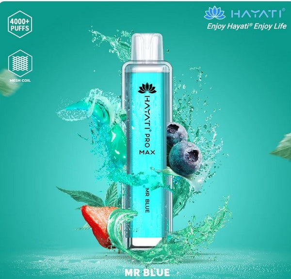 Hayati CrystalPro Max 4000 Puff Prefilled Vape Device, Mr Blue Flavor