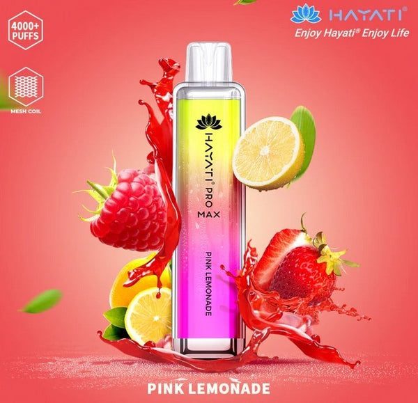 Hayati CrystalPro Max 4000 Puff Prefilled Vape Device, Pink Lemonade Flavor